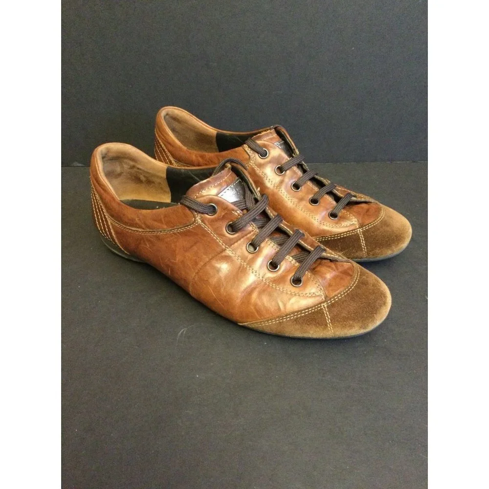 Paul Green Brown Leather & Suede Lace-Up Sneakers